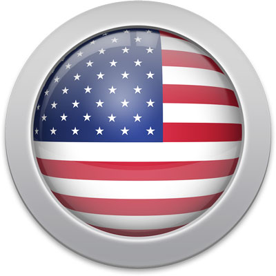 American flag icon with a silver frame