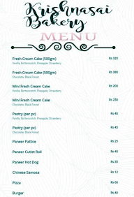 Krishna Sai Bakery menu 1