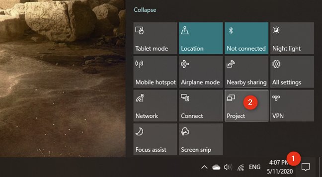 De Project-functie openen in Windows 10