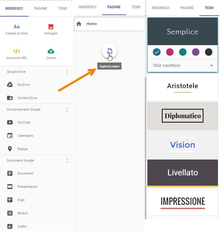 google-sites-pagine-temi