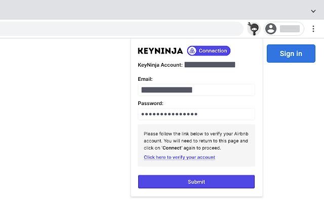 KeyNinja - Connect your Airbnb account chrome extension