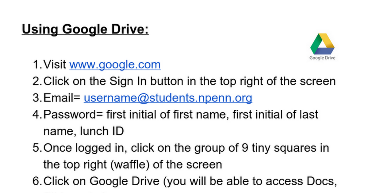 Using Google Drive: