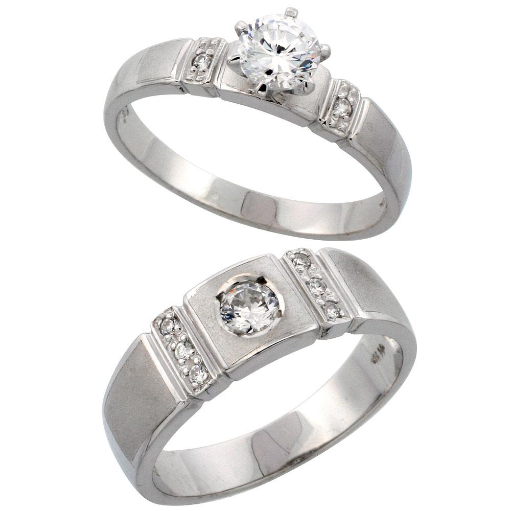 Set   4mm Engagement Ring