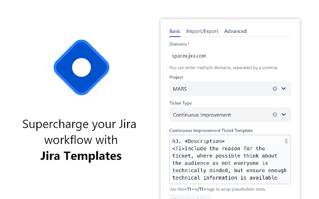 Jira Templates chrome extension