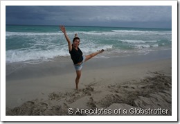 Prancing on the beach