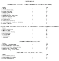 Travancore Kitchen menu 1