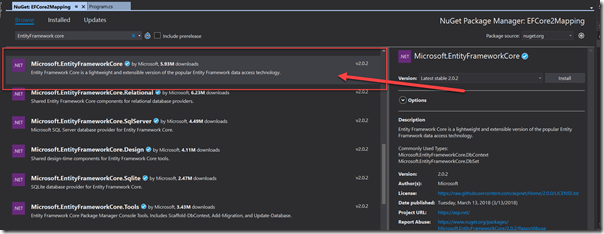 nuget-package-entity-framework-core