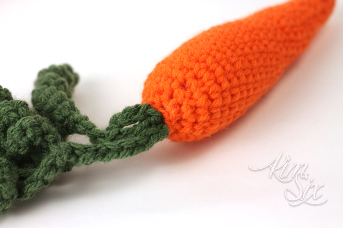 Crocheted carrot tops