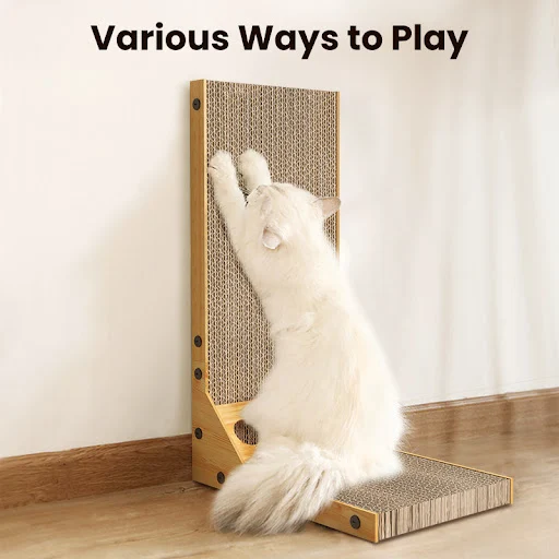 ROJECO Cat Scratcher L-Shaped Cat Scratching Board For Cats Toys Claw Grinding Scraper Mat Cat Furniture Protector Acces
