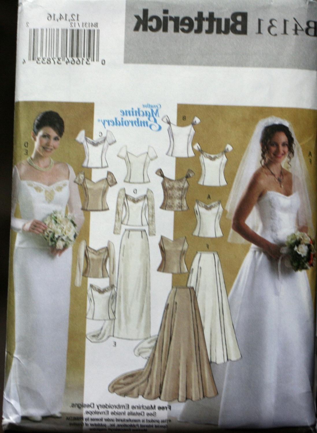 B4131 Butterick Wedding Dress Sewing Pattern New uncut Size 12-14-16