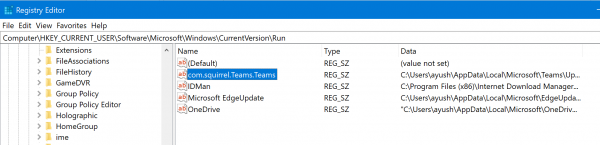 MicrosoftTeamsが自動的に起動しないようにする