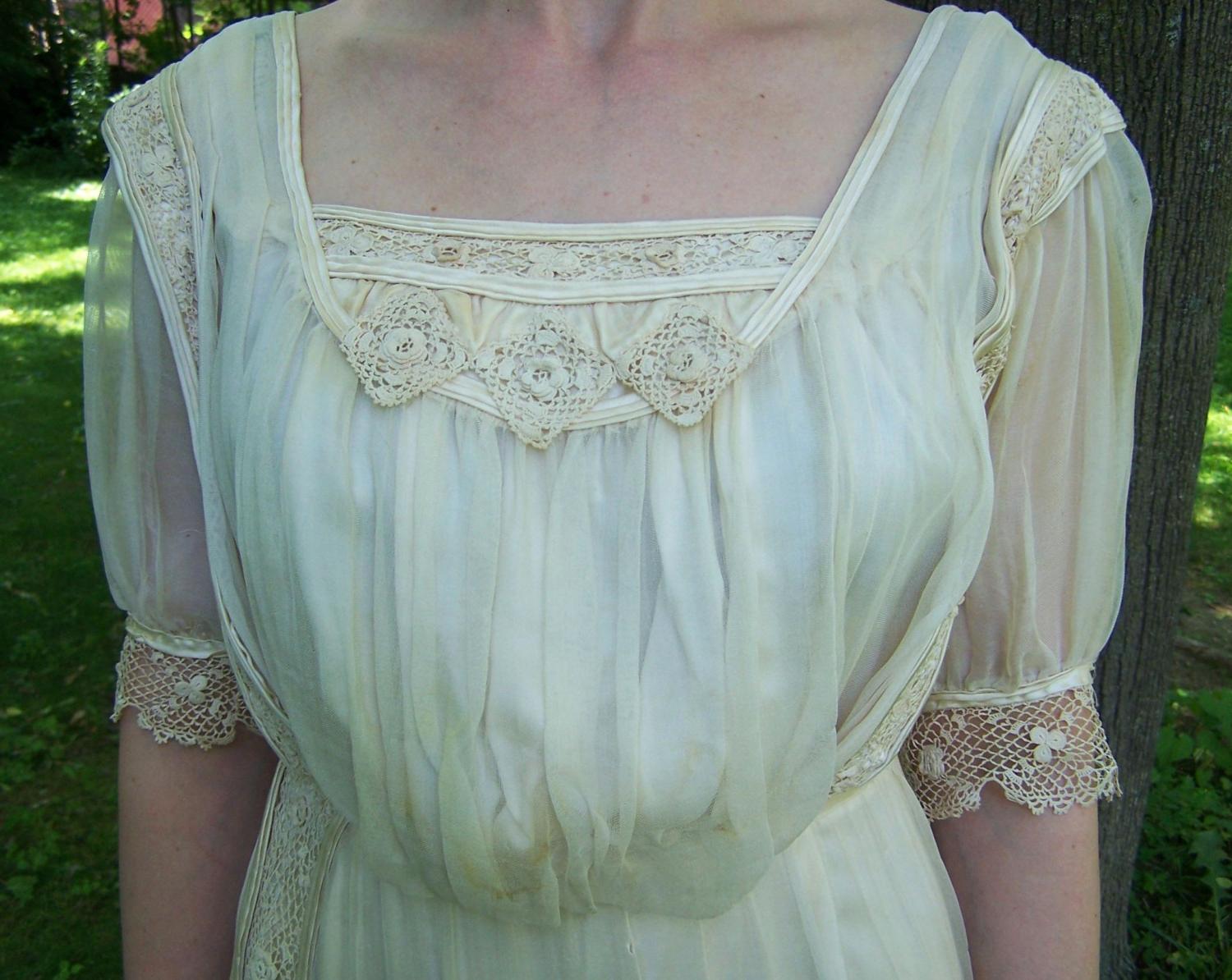 Antique Silk and Irish Lace