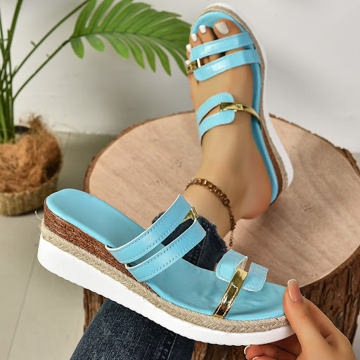 Title 7, Womens Colorblock Strap Wedge Sandals for Summ...