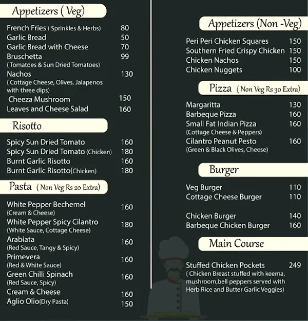 Cafe Mist The Hookah Lounge menu 