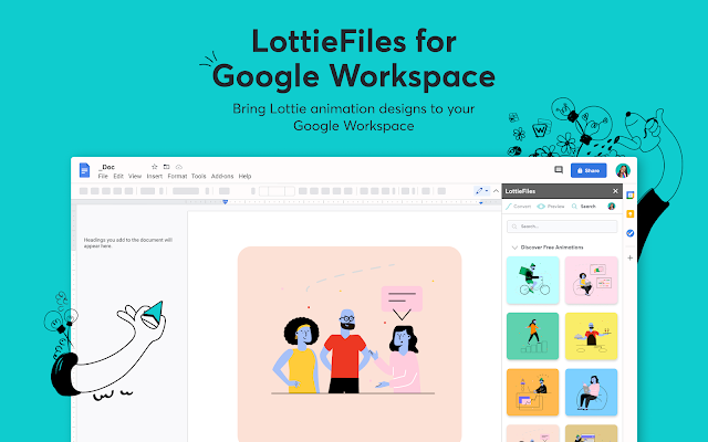 Screenshot of LottieFiles for Google Workspace