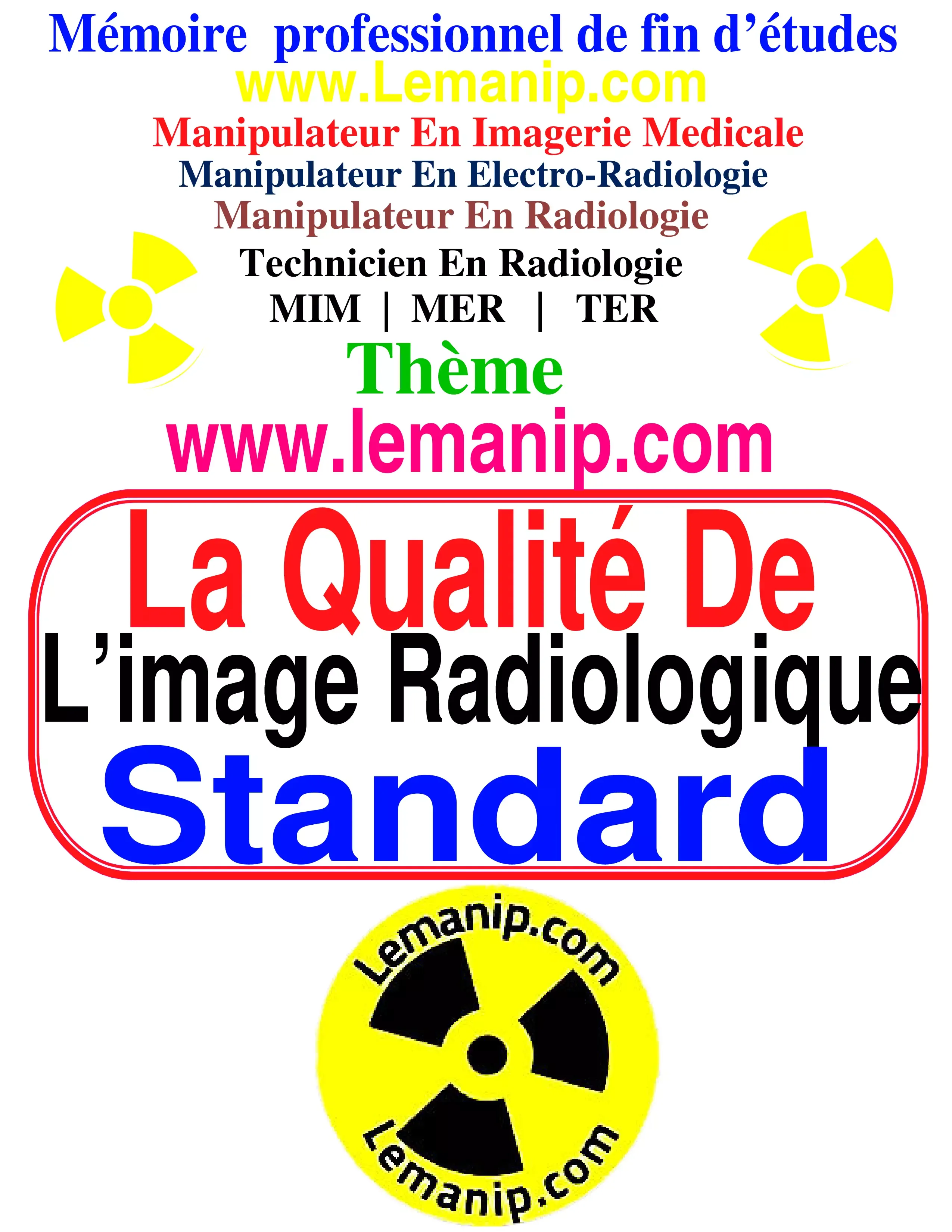 Mémoire Manipulateur En Radiologie   42