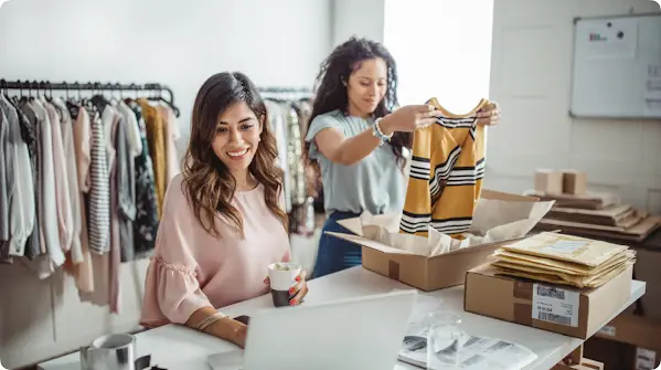 Business owners in a clothes shop