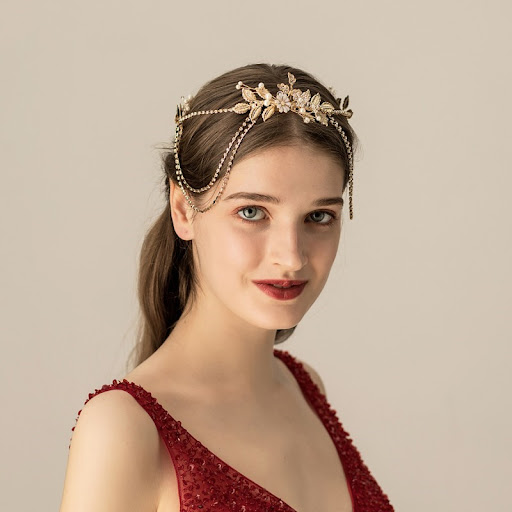 Title 5, Serre-tête de mariée fait main avec chaîne, acc...