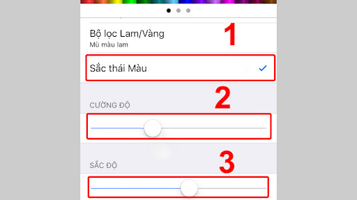 Chọn Sắc thài Màu và điều chỉnh