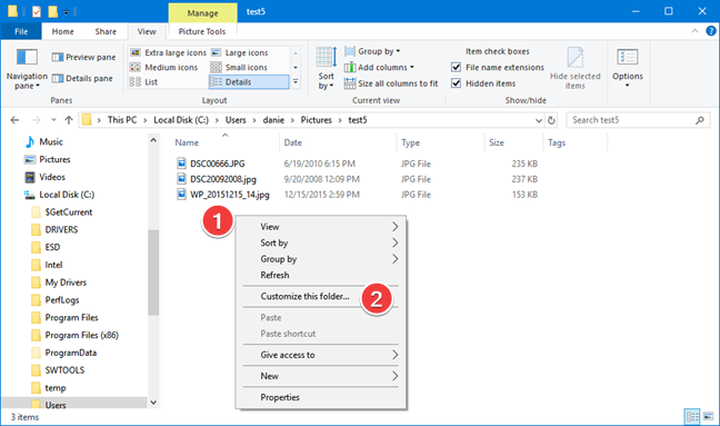 เปิดกำหนดโฟลเดอร์นี้เองใน File Explorer