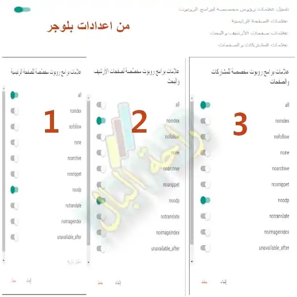 اعدادات علامات رؤوس مخصصة في بلوجر