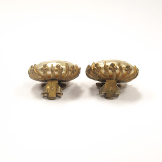 Miriam Haskell Faux Pearl Clip Earrings