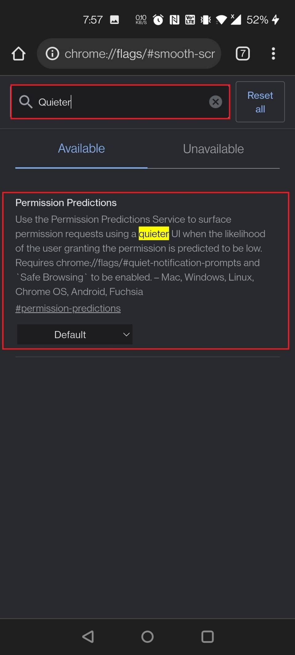 Solicitudes de permiso más silenciosas.  Las 35 mejores banderas de Google Chrome para Android