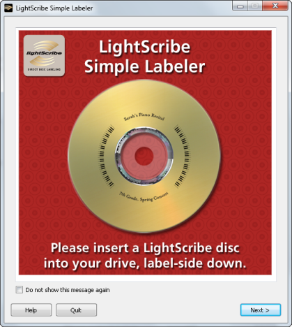 LightScribe Eenvoudige Labeler