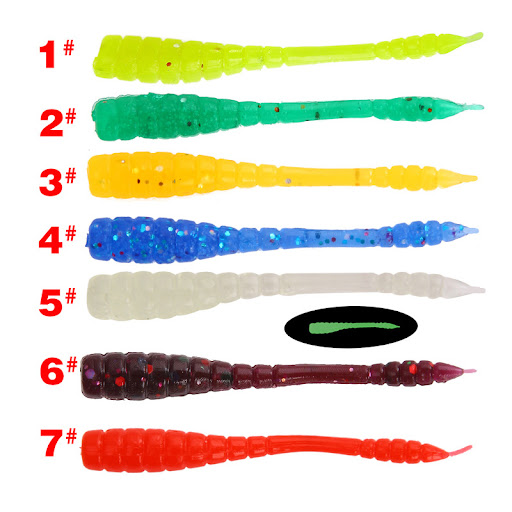 Title 3, 50 Luya 0.4G Soft Worms 4.5Cm Artificial Lure M...