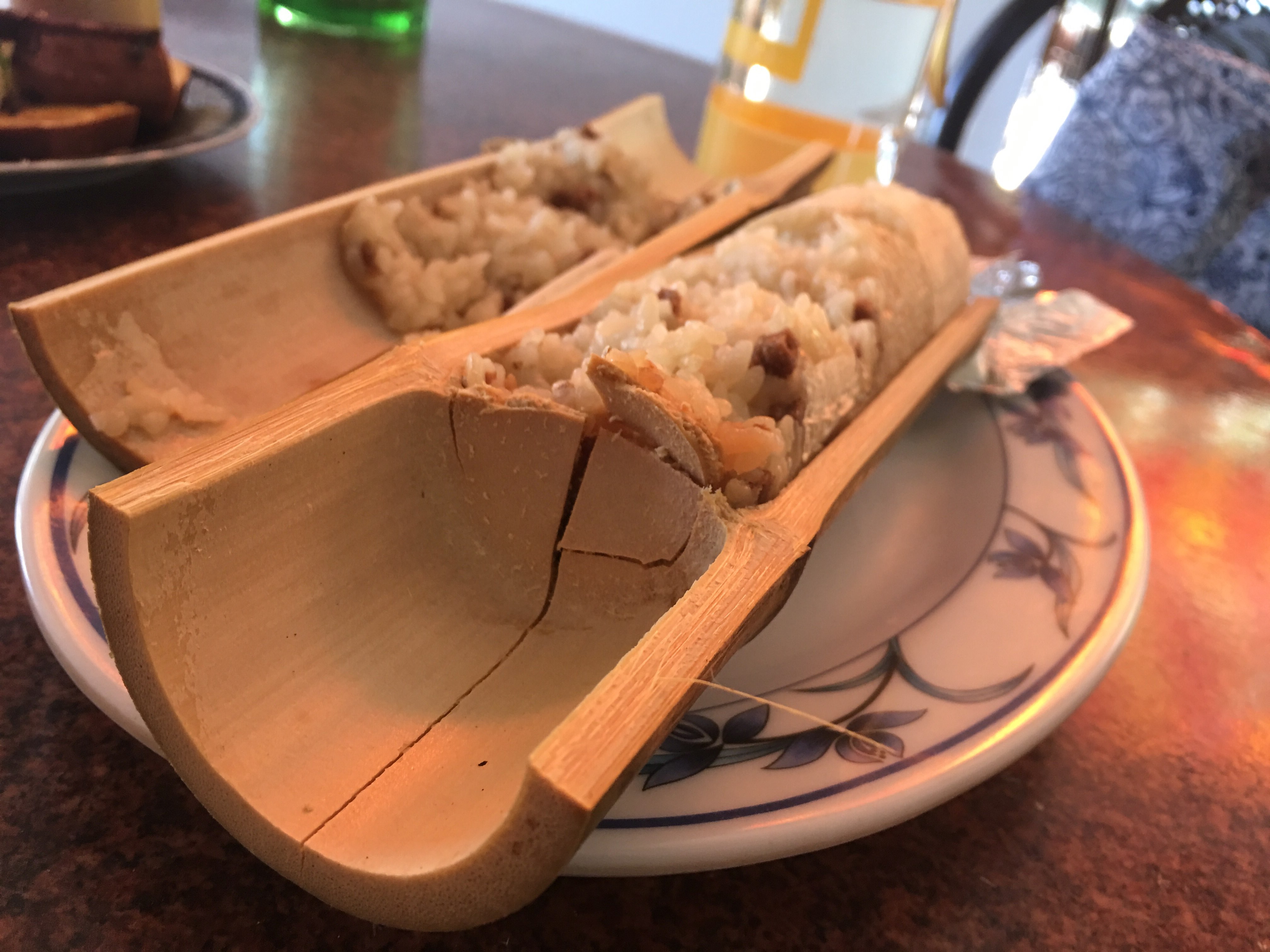 sticky rice in bamboo tube