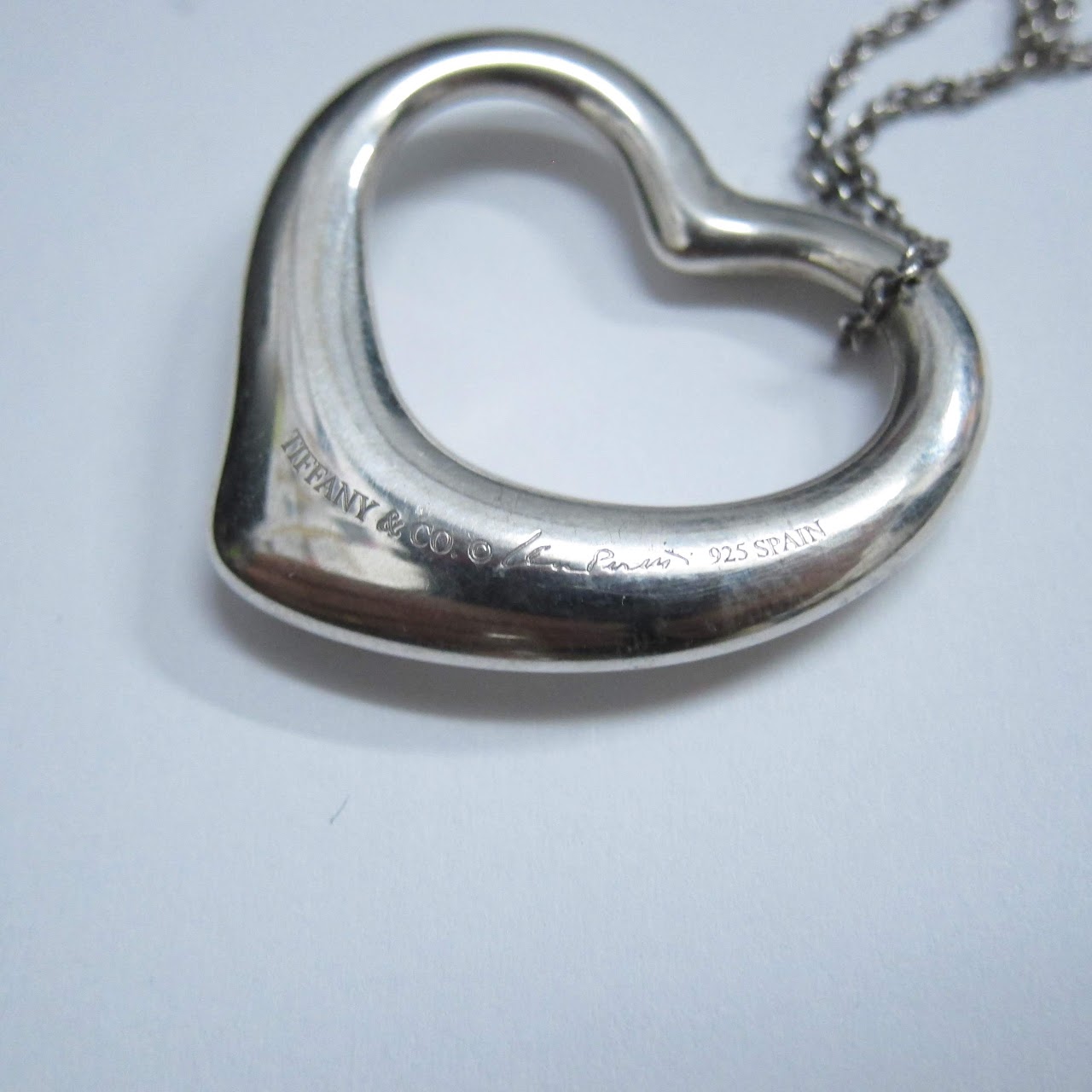 Tiffany & Co. X Elsa Peretti Sterling Silver Large Open Heart Necklace