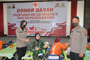 Sinergi Kowad dan PNS Putri Korem 071/Wijayakusuma Donorkan Darah HUT Polwan Ke-74 Polresta Banyumas