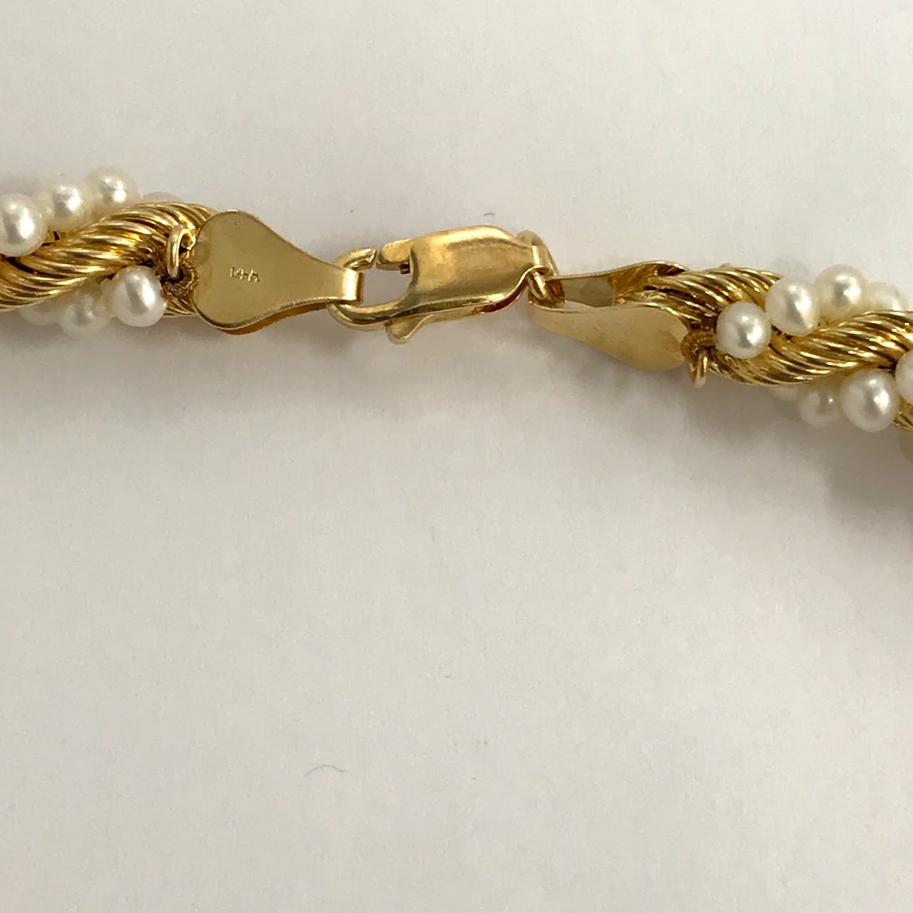 14K Gold and Seed Pearl Necklace