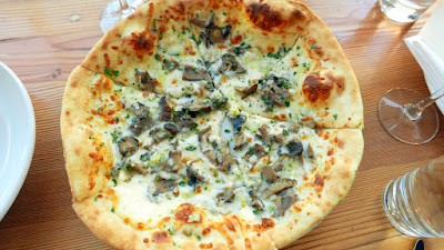 Wild Mushroom and Gorgonzola Pizza at Nel Centro, available at lunch and happy hour