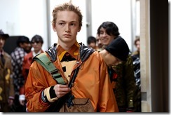 seen backstage ahead of the Marni show during Milan Men's Fashion Week Fall/Winter 2018/19 on January 13, 2018 in Milan, Italy.