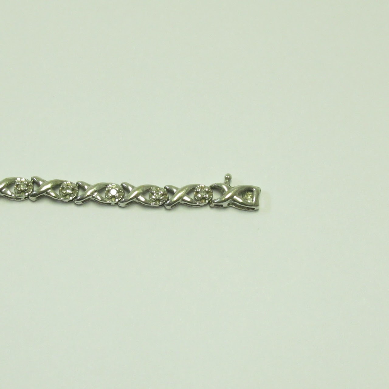 10K White Gold and Clear Stone Tennis Bracelet