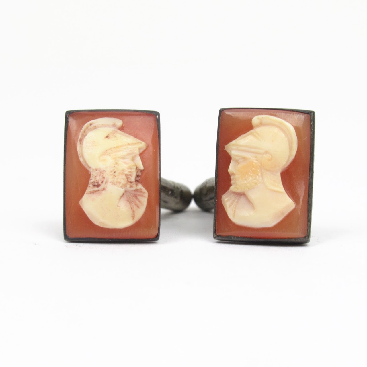 Sterling Silver & Cameo Cufflinks