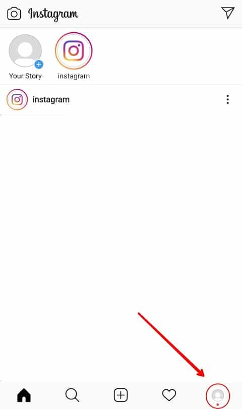 เปิดแอปพลิเคชั่น Instagram บนโทรศัพท์ของคุณแล้วแตะที่ไอคอนโปรไฟล์ทรงกลม