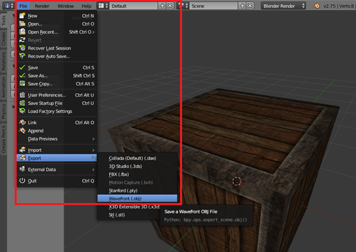 blender obj opengl