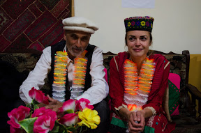 The german couple wearing local dresses gifted by their tour operator. There was a cake cutting ceremony, and after that the music began.