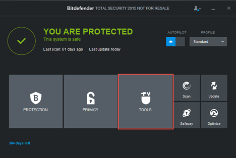 Bitdefender, OneClick Optimizer, 정리, 임시 파일, 쿠키, 검색 기록