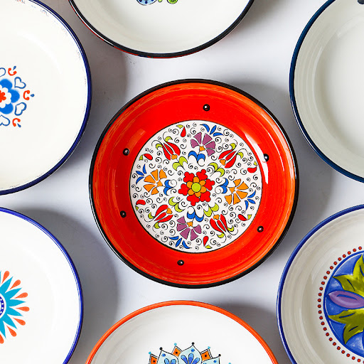 Title 4, Ceramic Tableware Pastoral Style Home Plate Din...