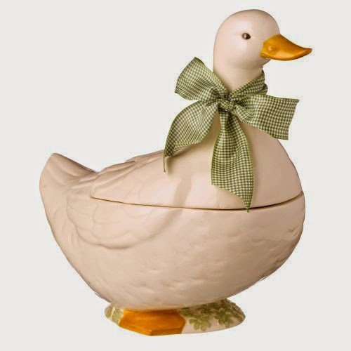  Grasslands Road Ceramic Spring Meadow Duck Cookie Jar, 11-Inch