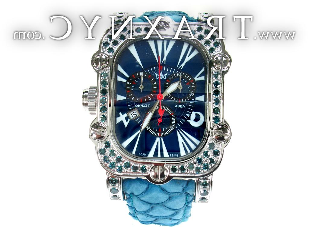 Steel Blue Diamond Watch