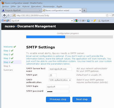 Configuración inicial del gestor documental Open Source Nuxeo DM 