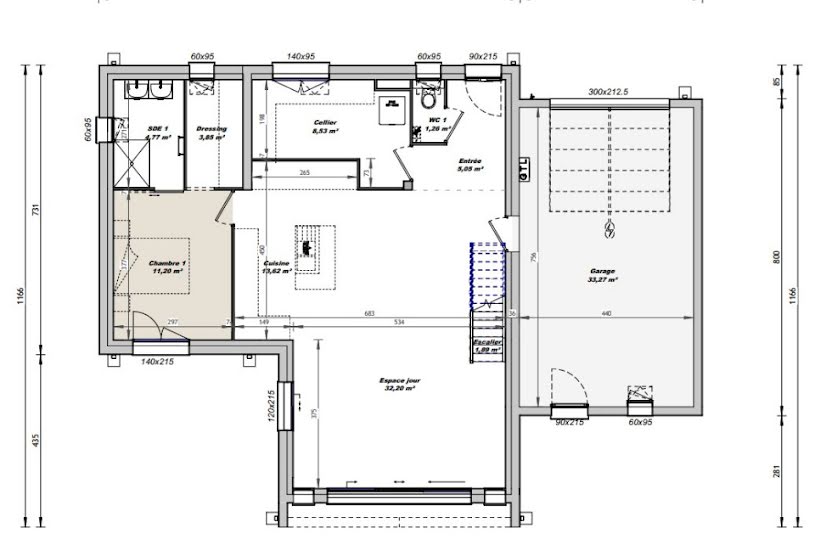  Vente Terrain + Maison - Terrain : 568m² - Maison : 119m² à Belleville-sur-Vie (85170) 