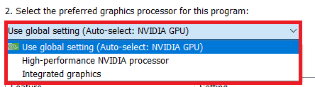 selecteer krachtige NVIDIA-processor