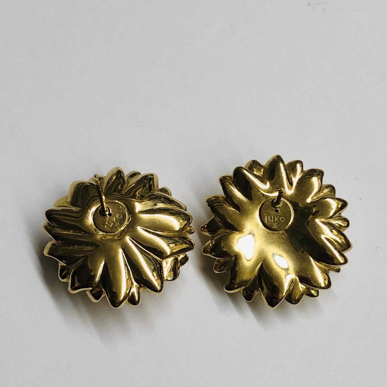 14K Gold Sunflower Earrings