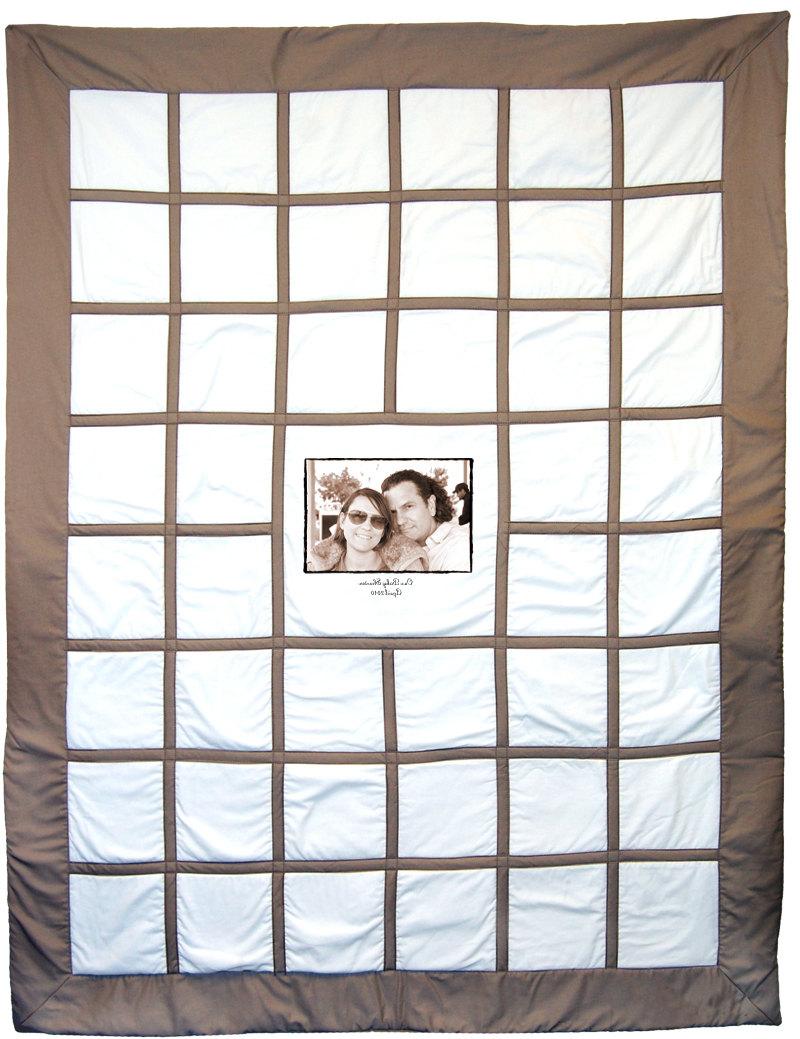 The Original Wedding Guest Book Signature Photo Quilt - 1 Photo