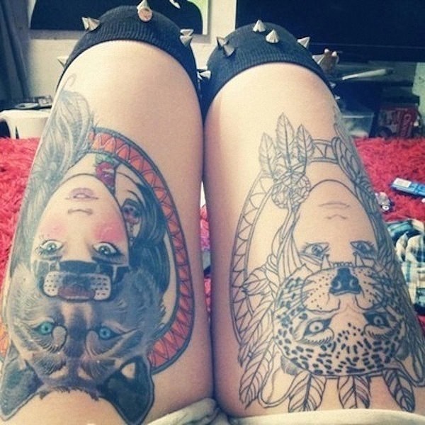 lobo_e_cheetah_cocar_de_tatuagem lobo_e_cheetah_cocar_de_tatuagem